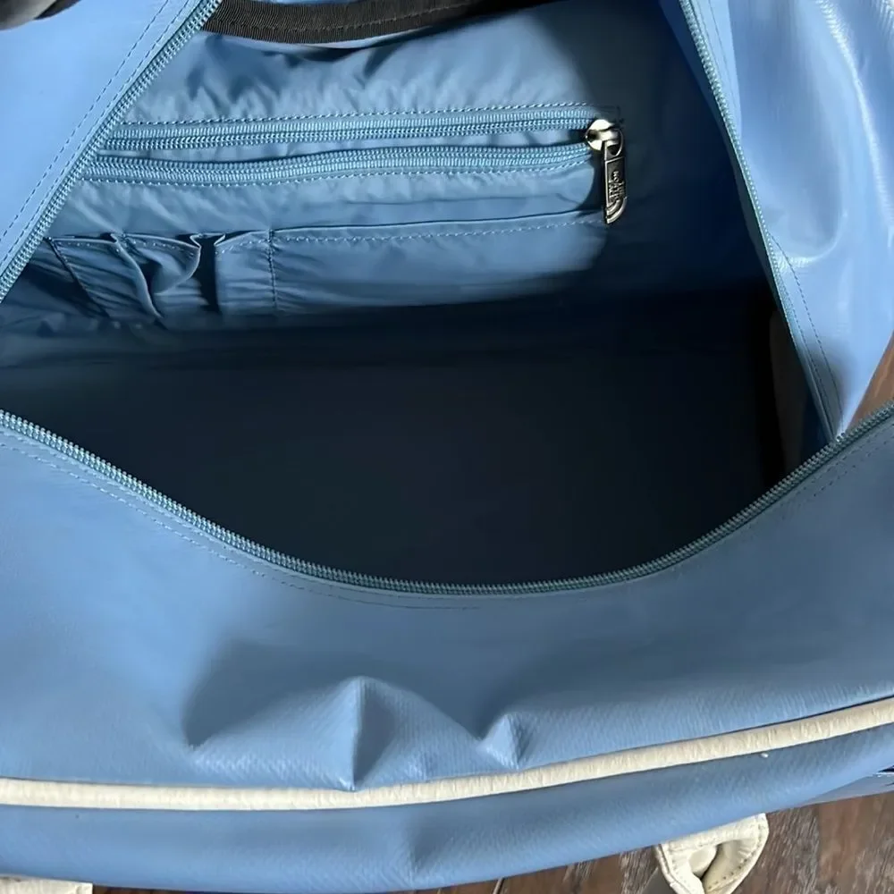 Very Rare Vintage 90s The North Face Weekend Bag light blue with ivory accents